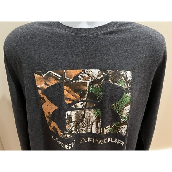 Under Armour Mens Long Sleeve T-Shirt Loose Heatgear Medium RealTree Print - Picture 2 of 7